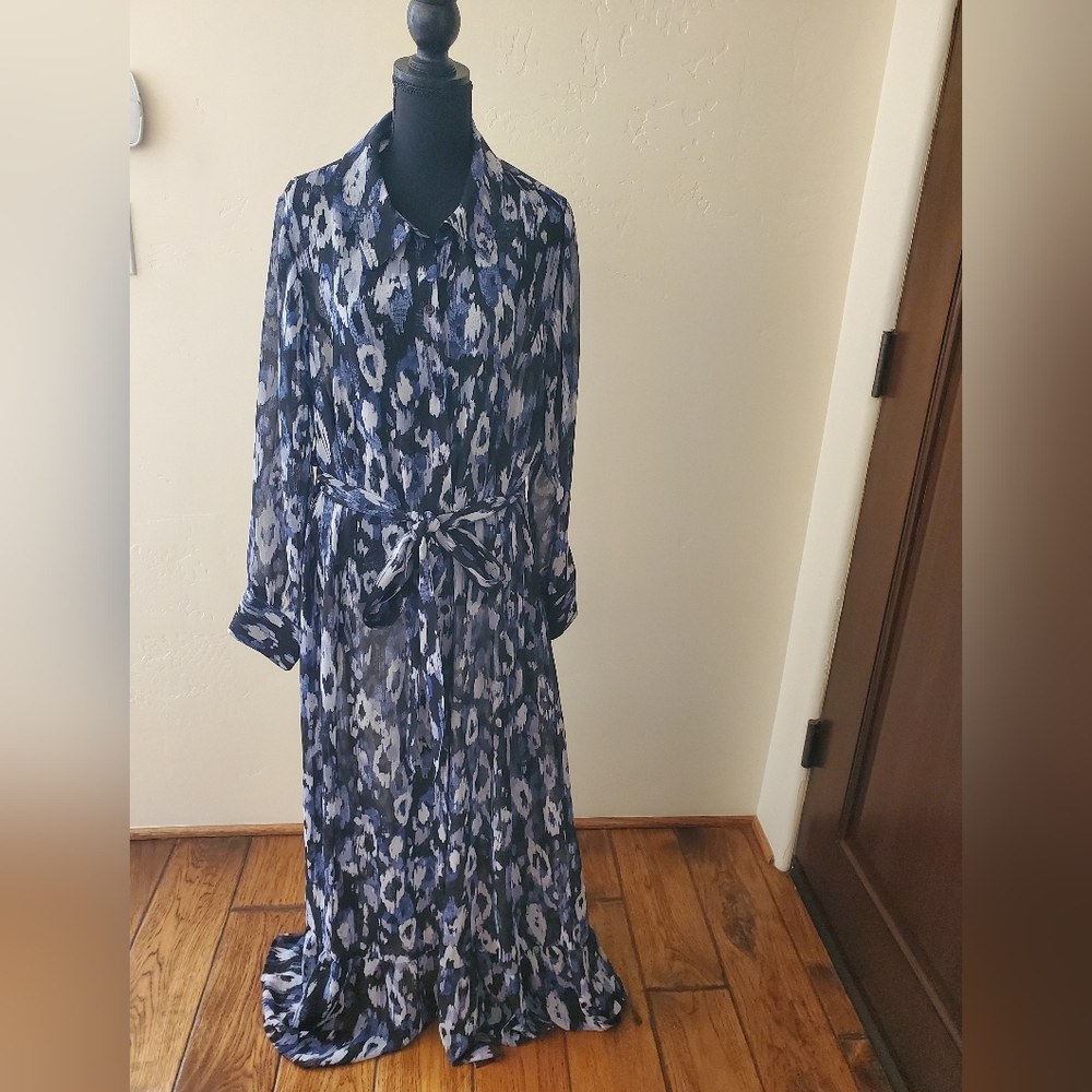 Nina Parket Sheer Blue Duster/Dress